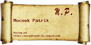 Mocsek Patrik névjegykártya