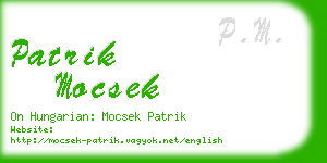 patrik mocsek business card